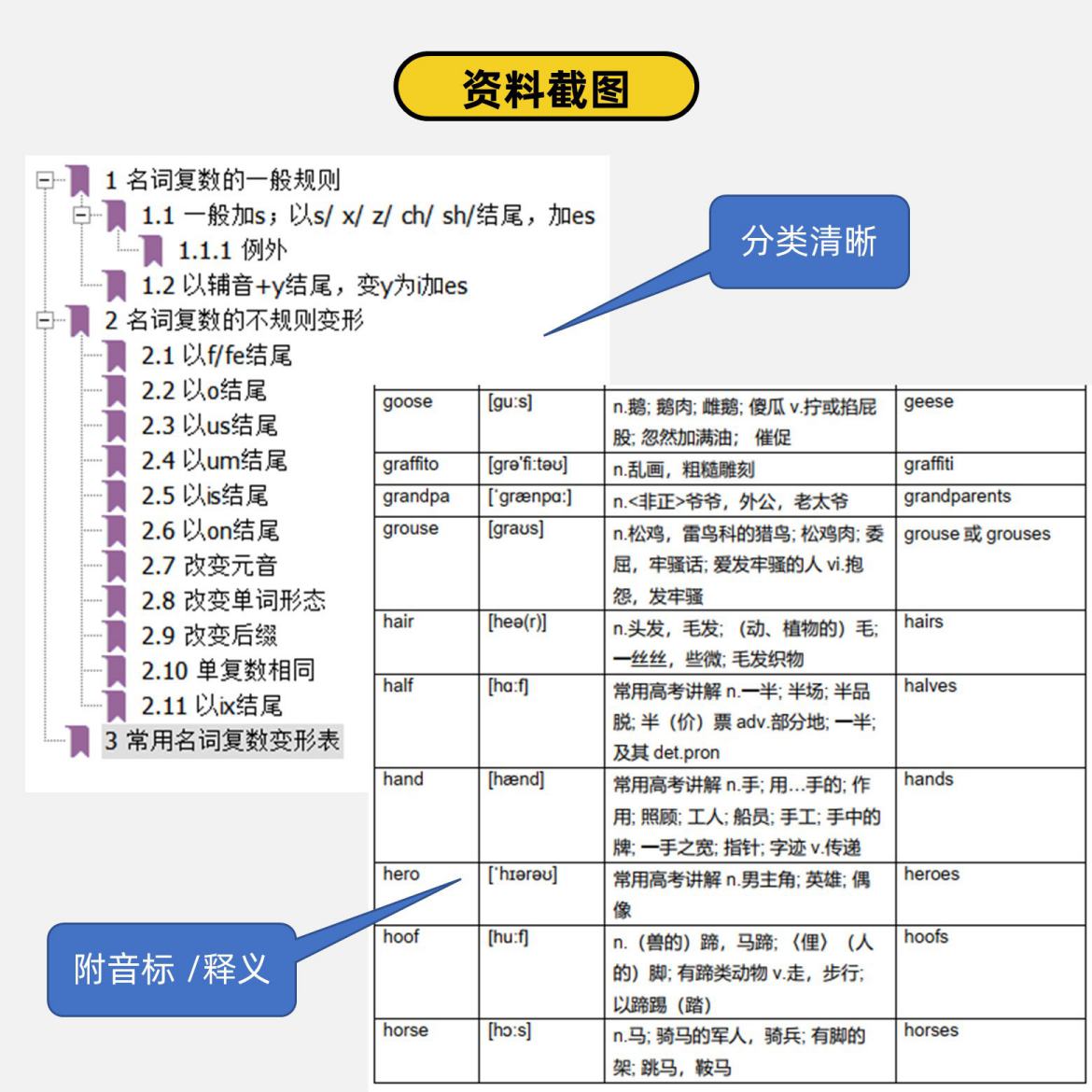 英语常用名词单复数变形217个