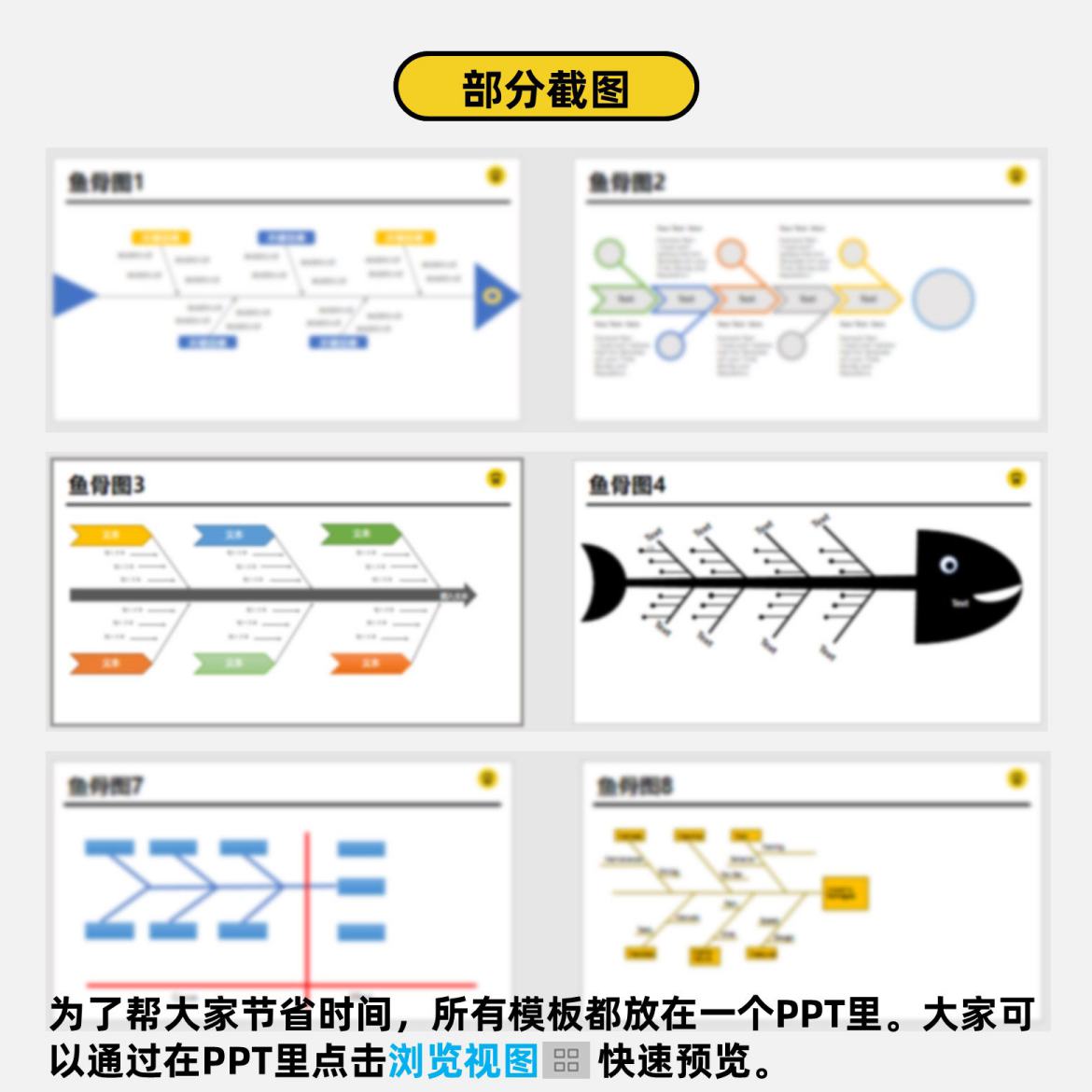 鱼骨图PPT模板