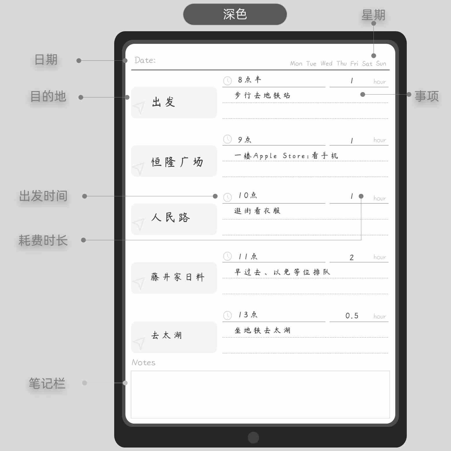 iPAD极简旅行规划电子手账-图片_5