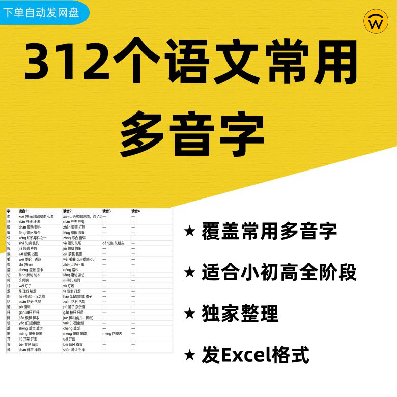 小学初中高中常用语文多音字312个中考高考拼音辨析1